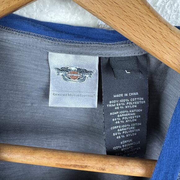 Harley-Davidson Shirt Womens Large Grey Blue 115th Anniversary Biker Motorcycle - Picture 3 of 8